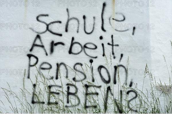 Graffiti on a wall "Schule