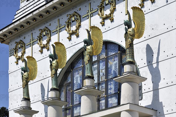 Four Archangels above the main portal of the Church of St. Leopold at Steinhof Psychiatric Hospital
