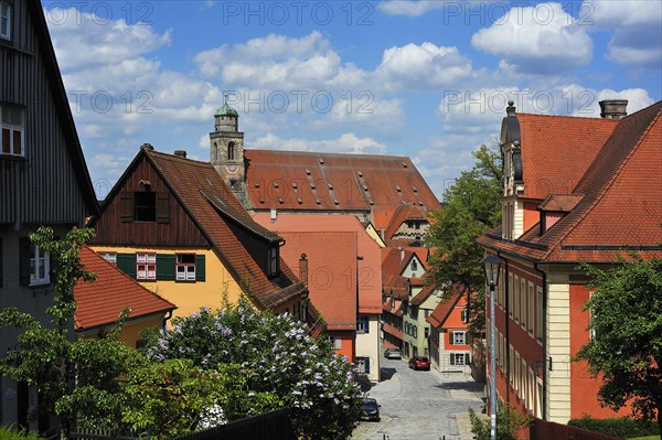 View from Turmgasse alley towards the Catholic Parish Church of St. George