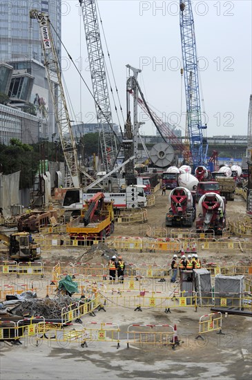 Cranes at a construction site in Chung Wan