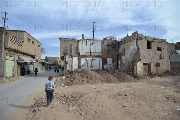 Ruins of ancient Uyghur Muslim mudbrick housing