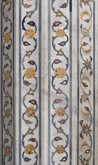 Coloured stone and glass inlays
