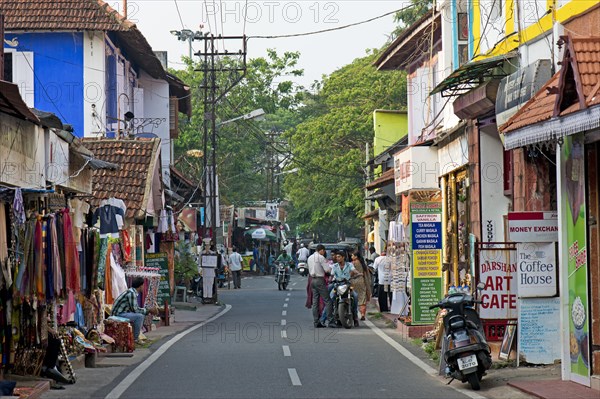 Street with shops and cafes