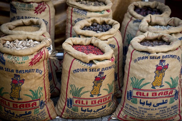 Bags filled with spices