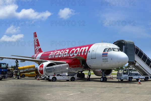 Airplane Thai AirAsia on the taxiway