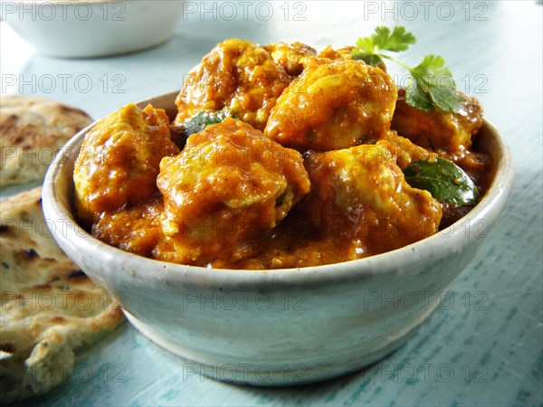 Chicken Madras with Pilau rice and Naan bread