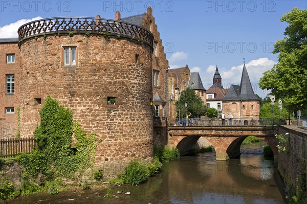 Meliorsturm tower with Meliorshaus house on the western moat of the medieval fortifications