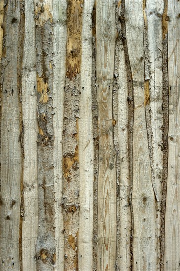 Wooden wall from old untreated grayed boards