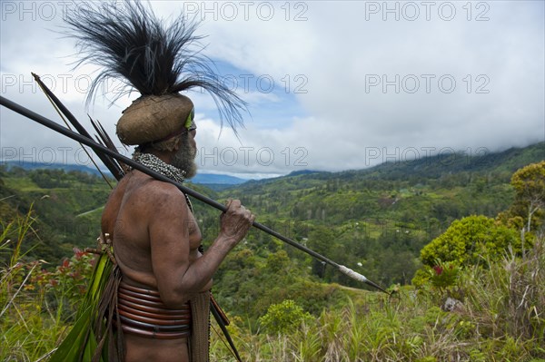 Traditionally dressed tribal chief in the Highlands