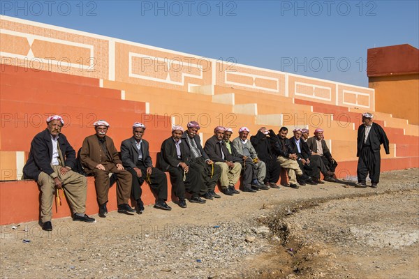 Meeting of elderly Kurdish men