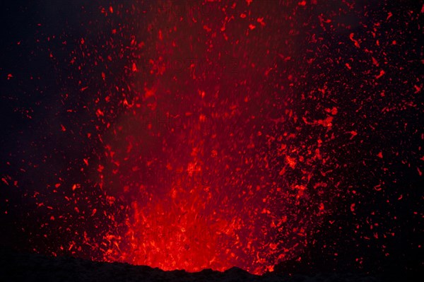 Volcanic eruption of Mount Yasur volcano