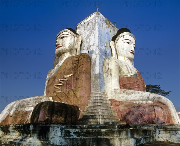 Two large seated Buddhas