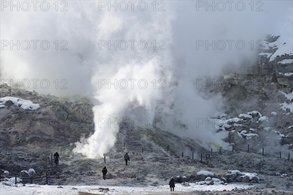 Tourists at the fumaroles