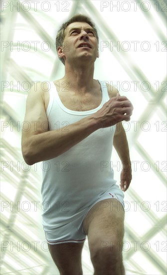 Runner wearing a white outfit