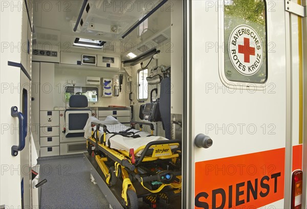 Ambulance with an open door
