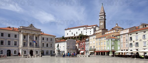 Tartini Square with the Town Hall and the Cathedral of St. George