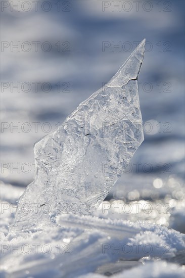 Protruding sheets of ice on a river