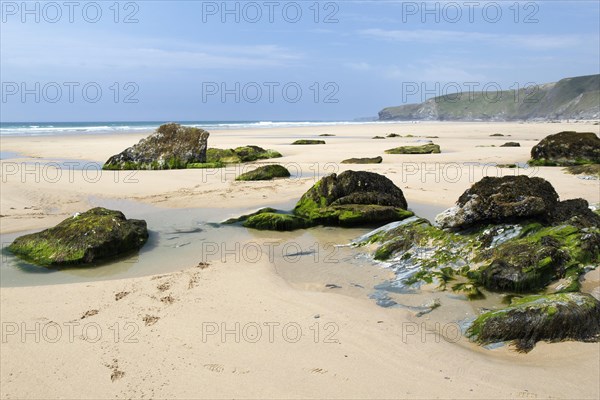 Rocks on the beach at low tide