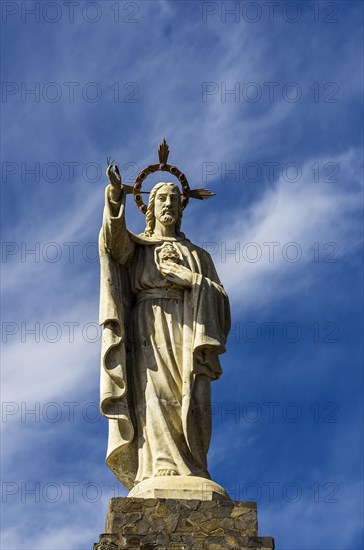 The sculpture Corazón de Jesús on the mountain Montana del Cristo