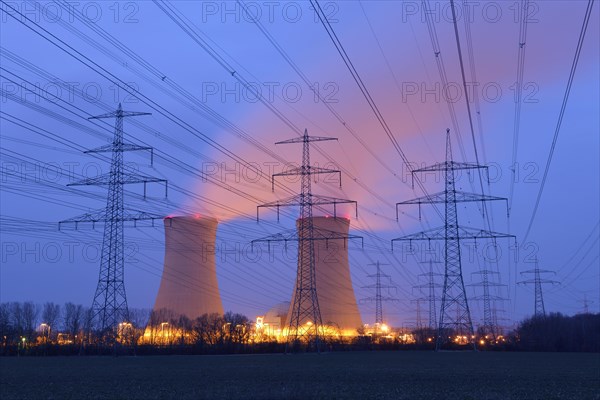 Grafenrheinfeld Nuclear Power Plant at dusk