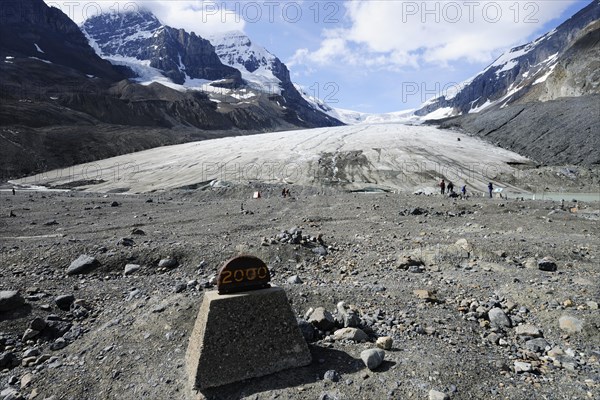 Glacial retreat of the Athabasca Glacier