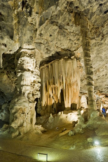 Stalactites and stalagmites in Van Zyl's Hall inside the Cango Caves