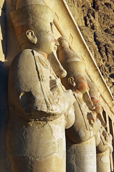 Osiris statues on the facade of the Temple of Hatshepsut