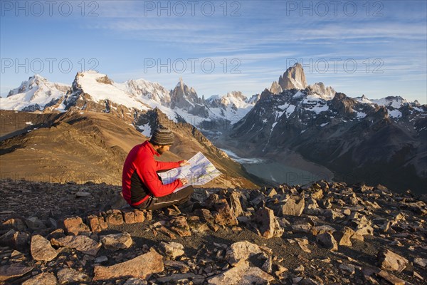 Hiker at the Loma del Pliegue Tumbado