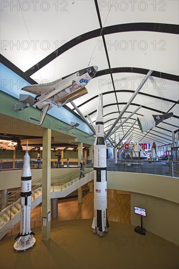 Models of the Saturn 1B (left) and the Saturn V rockets on display at NASA's Infinity Science Center. Infinity contains exhibits on 50 years of space exploration and offers bus tours of the nearby Stennis Space Center