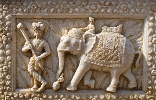 Relief in a marble façade