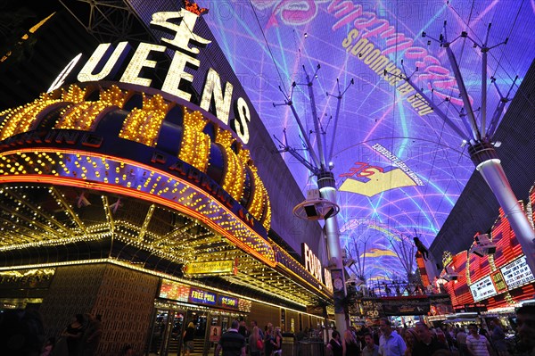 Neon dome of the Fremont Street Experience in old Las Vegas