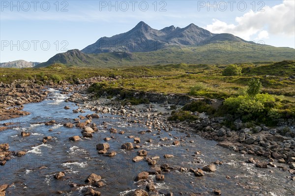 River Sligachan and Sgurr nan Gillean Mountain of Cuillin Range