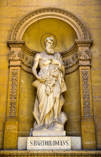 Statue of Bartholomew the Apostle at the Church of the Assumption