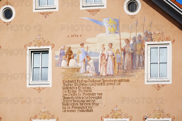 Wall painting with depiction of Mechtild von Diessen