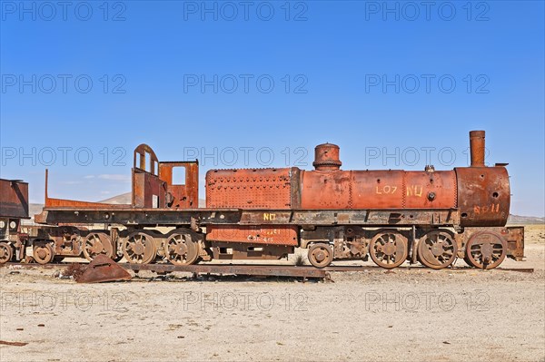 Old train in the train cemetery Cementerio de los Trenes