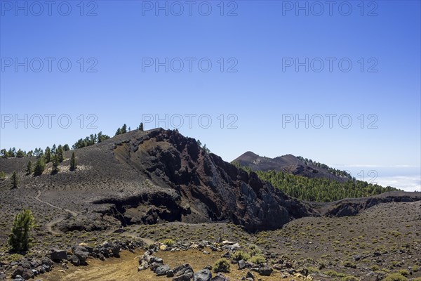 Crater of Hoyo Negro volano on the 'Ruta de los Volcanes' trail