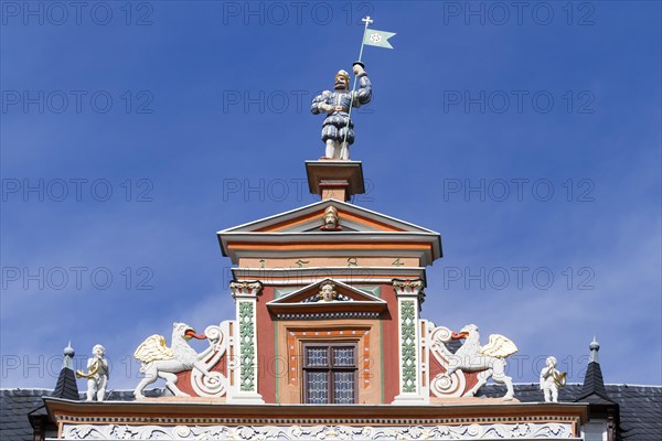 Gable decorations on the historic 'Haus zum Breiten Herd'