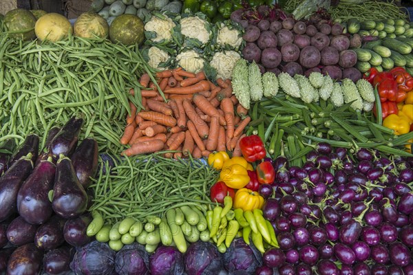 Market stall with okra