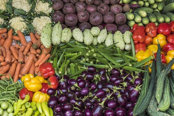 Market stall with okra