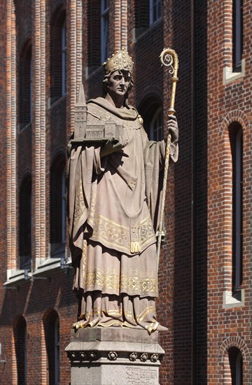 Sculpture by the city founder Archbishop St. Ansgar
