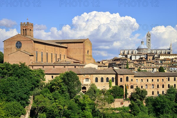 Historic centre with the Basilica of San Domenico and the Duomo of Siena