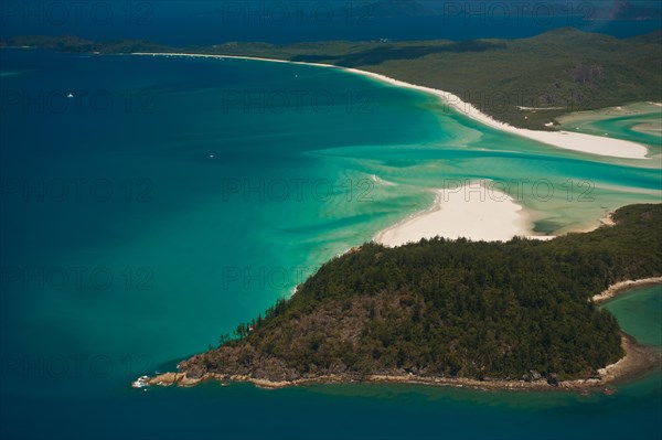 Aerial view of Whitehaven in the Whitsunday Islands