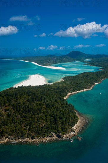 Aerial view of Whitehaven in the Whitsunday Islands