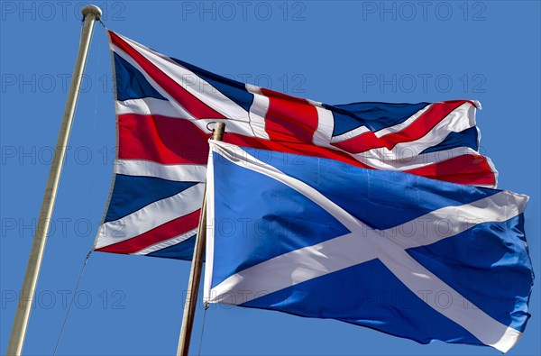 The Union Flag and the Scottish flag