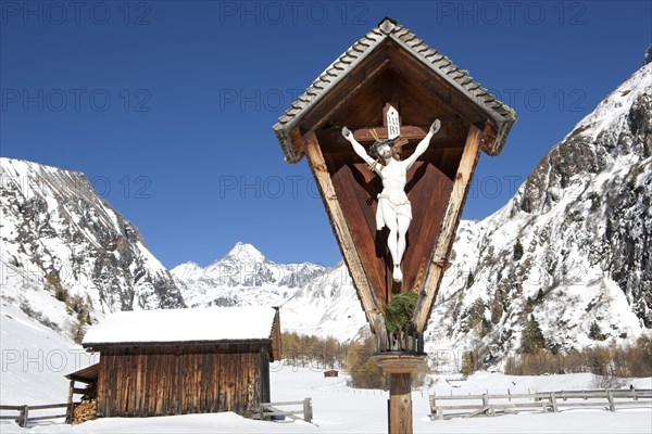 Wayside shrine with Mt Grossglockner