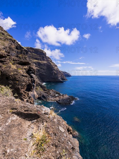 Rocky coastline on the Camino del Poris