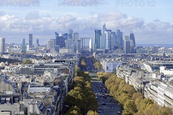 Views of La Defense and the Avenue des Champs-Elysees