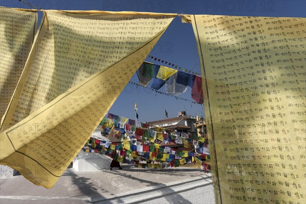 Prayer flags at Boudhanath Stupa