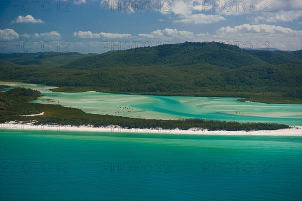 Aerial view of Whitehaven in the Whitsunday Islands