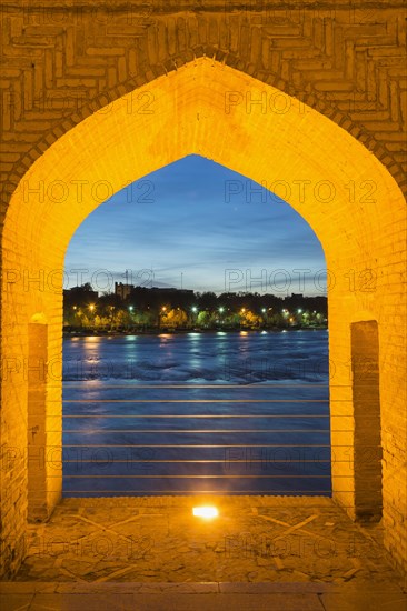 View through bridge arch